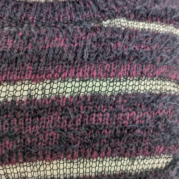 Edgy! Eyelash Knit Sheer Stripe Sweater - Picture 2 of 7
